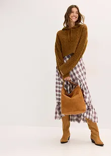 Svetr ze silnější pleteniny, s kapucí, bonprix