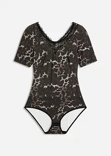 Body s polovičními rukávy, z modalu s krajkou, bonprix