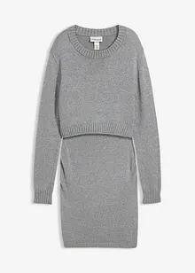 2dílná těhotenská souprava tvořená svetrem a sukní, z bavlny se třpytivou přízí, bonprix