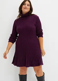 Pletené šaty s rolákovým límcem, bonprix