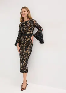 Krajkové šaty se saténovou vsakou, bonprix