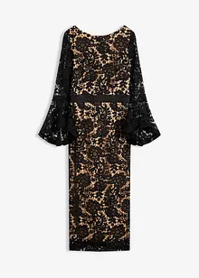 Krajkové šaty se saténovou vsakou, bonprix