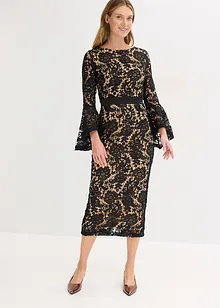 Krajkové šaty se saténovou vsakou, bonprix