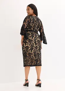 Krajkové šaty se saténovou vsakou, bonprix