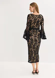 Krajkové šaty se saténovou vsakou, bonprix