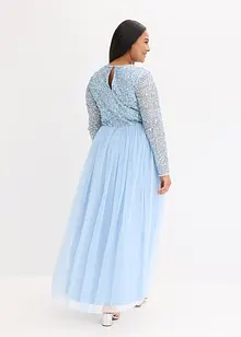 Maxi šaty s výšivkou s flitry, bonprix