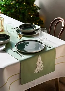 Běhoun na stůl z organické bavlny s výšivkou, bonprix