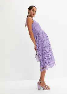 Krajkové šaty s háčkovanou vsadkou, bonprix