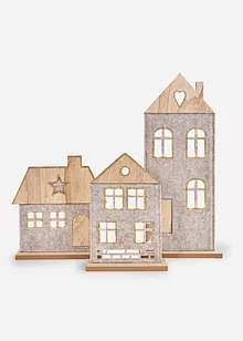 LED dekorativní předměty: domečky (3dílná souprava, bonprix