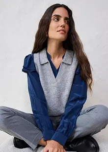 Svetr bez rukávů s vlnou alpaka, bonprix