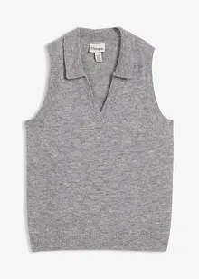 Svetr bez rukávů s vlnou alpaka, bonprix