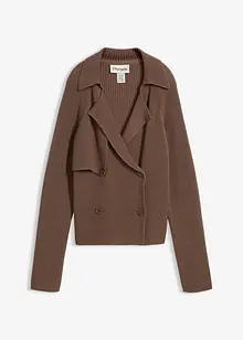 Svetr na zapínání s podílem vlny, bonprix