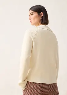 Svetr na zapínání s podílem vlny, bonprix