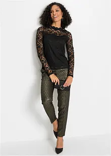 Krajkové tričko s dlouhým rukávem, bonprix