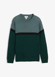 Svetr s kulatým výstřihem, snadná údržba, barevné bloky, bonprix