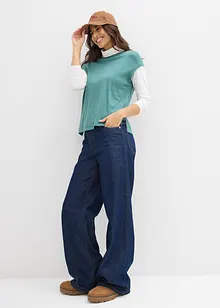 Svetr bez rukávů z měkké směsi s viskózou, bonprix