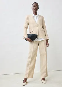 Blejzrový kabátek bez límce, z čistého lnu, bonprix