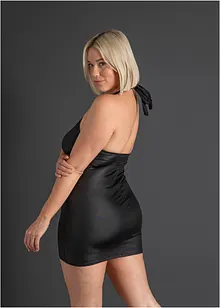 Šaty s ramínkem kolem krku, z materiálu s mokrou úpravou, bonprix