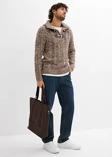 Svetr s kapucí, ze silnější pleteniny s obsahem bavlny, bonprix