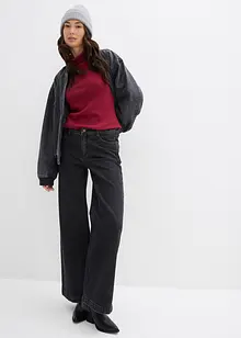 Džíny Wide Leg, Mid Waist, plná délka, bonprix