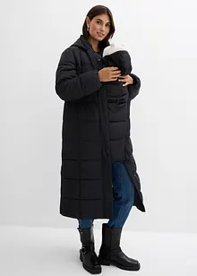 Hřejivý těhotenský kabát s nabíranými rukávy a vsadkou na nošení 2 v 1, bonprix