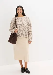 Žakárový oversize svetr s pajetkami, bonprix