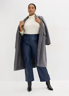 Kalhoty z umělé kůže, se širokými nohavicemi a sámky, bonprix