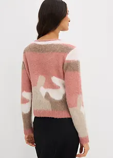 Vzorovaný pletený kabátek s knoflíkovou lištou, bonprix