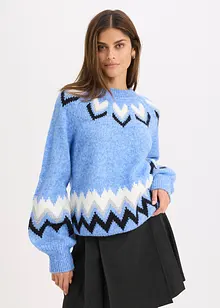 Svetr s norským vzorem se třpytivými proužky, bonprix