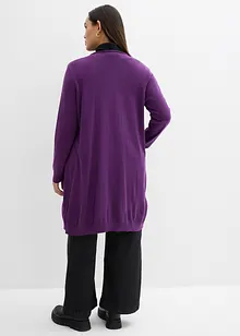 Dlouhý pletený kabátek se srolovanými okraji, bonprix