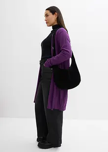 Dlouhý pletený kabátek se srolovanými okraji, bonprix