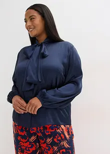 Halenka s vazačkou, ze splývavého saténu, bonprix