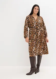 Midi šaty ze splývavého saténu, bonprix