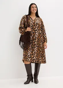 Midi šaty ze splývavého saténu, bonprix