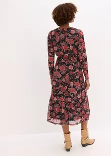 Midi šaty z měkké síťoviny, bonprix