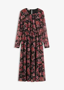 Midi šaty z měkké síťoviny, bonprix