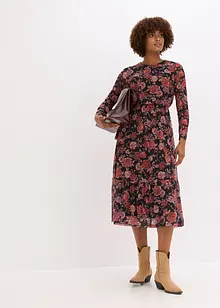 Midi šaty z měkké síťoviny, bonprix