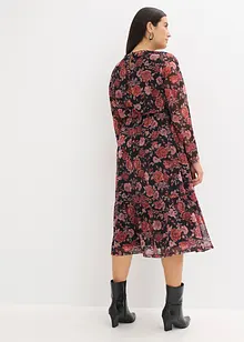 Midi šaty z měkké síťoviny, bonprix