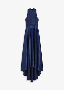 Dlouhé šaty z lesklého saténu, s krajkou, bonprix