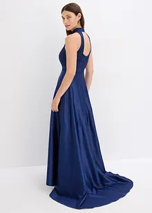 Dlouhé šaty z lesklého saténu, s krajkou, bonprix