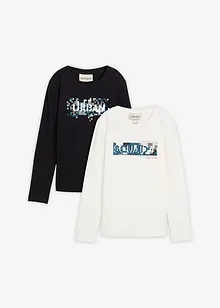 Triko s dlouhým rukávem, z čisté organické bavlny (2 ks v balení), bonprix