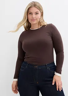 Tričko s dlouhým rukávem, z bavlněné směsi, bonprix