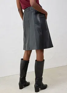 Rozšířená kožená sukně z jehněčí kůže nappa, bonprix