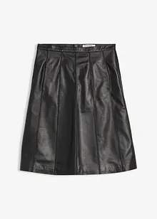 Rozšířená kožená sukně z jehněčí kůže nappa, bonprix