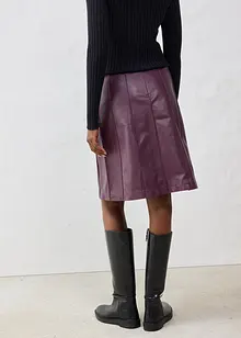 Rozšířená kožená sukně z jehněčí kůže nappa, bonprix