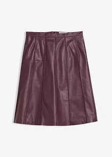 Rozšířená kožená sukně z jehněčí kůže nappa, bonprix