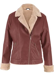 Bunda z umělé kůže, s podšívkou, bonprix