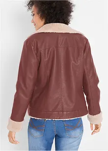 Bunda z umělé kůže, s podšívkou, bonprix