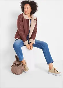 Bunda z umělé kůže, s podšívkou, bonprix