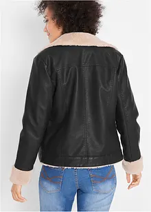 Bunda z umělé kůže, s podšívkou, bonprix